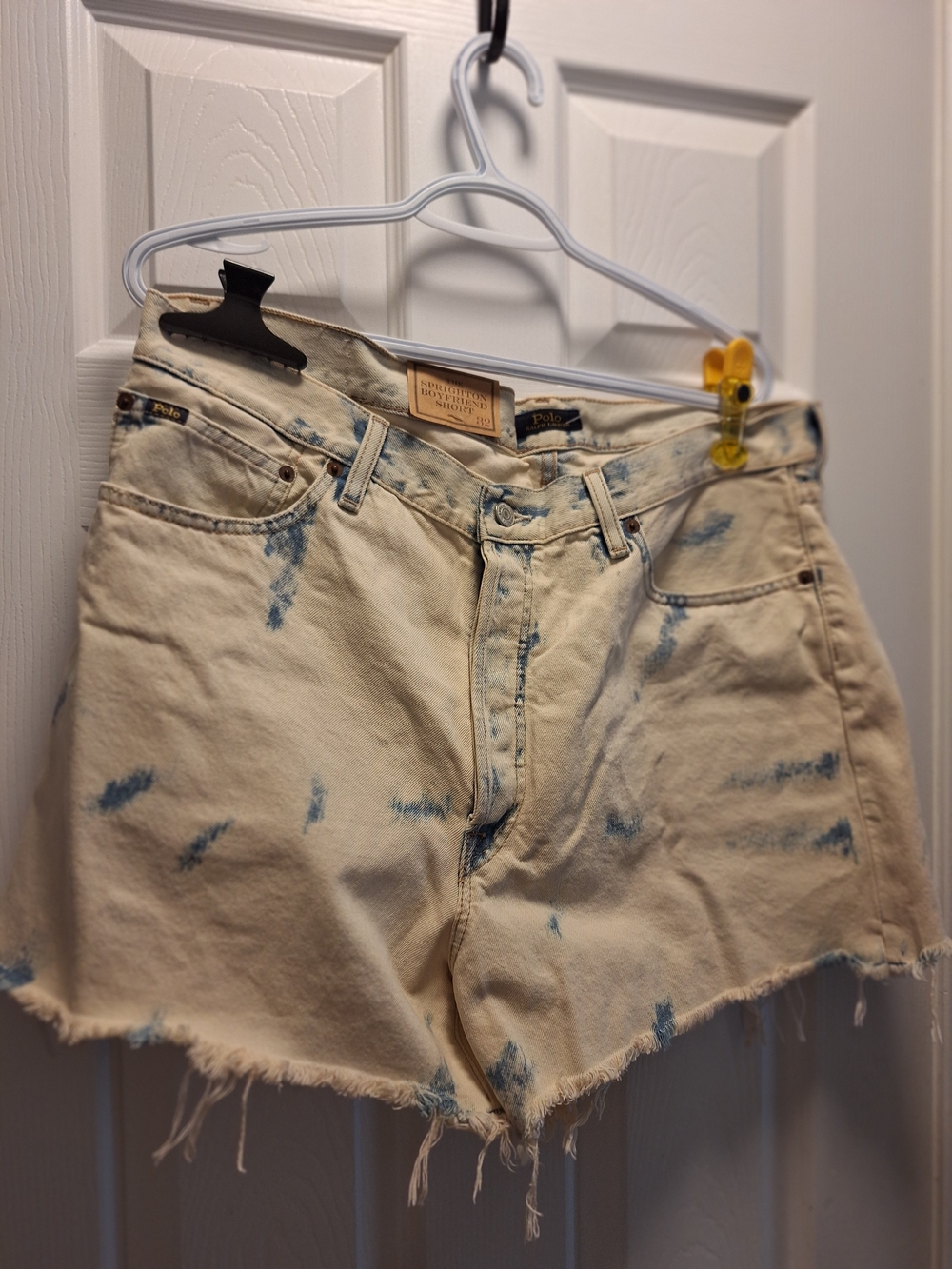 Polo by Ralph Lauren Cream Denim Shorts with Blue Wash